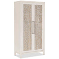 Taburete decorativo rayado Masha, rayas azules