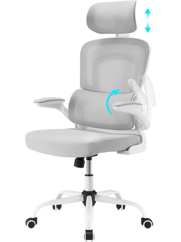 Silla Ergonomica con Reposacabezas, Ruedas y Soporte Comodo para Oficina en Casa