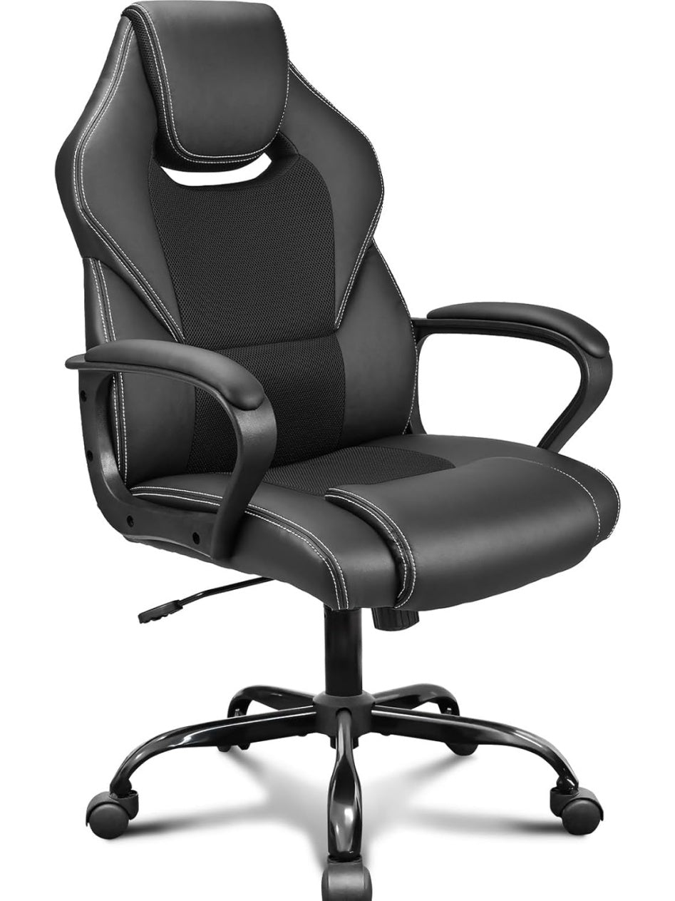 Silla Ejecutiva de Oficina en Cuero PU con Altura Regulable y Diseno Resistente