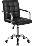 Silla de Escritorio Giratoria con Asiento Acolchado, Respaldo Alto y Base con Ruedas