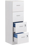 Archivador Vertical con Cuatro Cajones Cerradura Llaves y Espacio para Documentos A4 y Carta Blanco