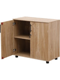 Armario de Madera con Puertas Cerrables para Almacenamiento de Oficina y Herramientas de Garaje Roble