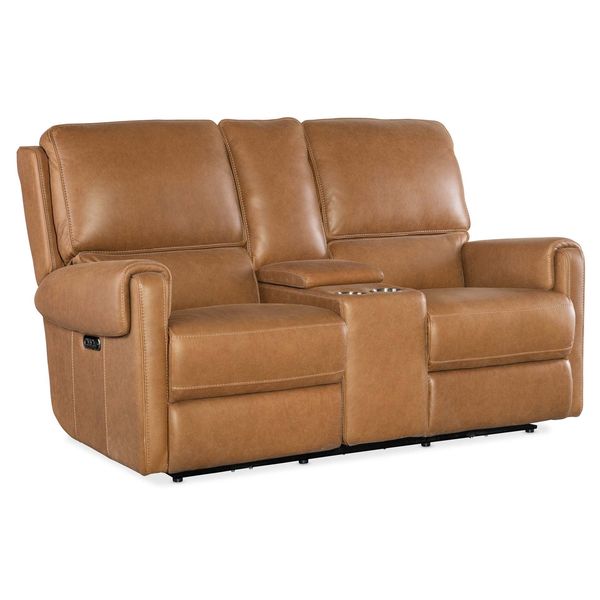 Sill¨®n reclinable giratorio el¨¦ctrico piel Steffen, nieve Aline