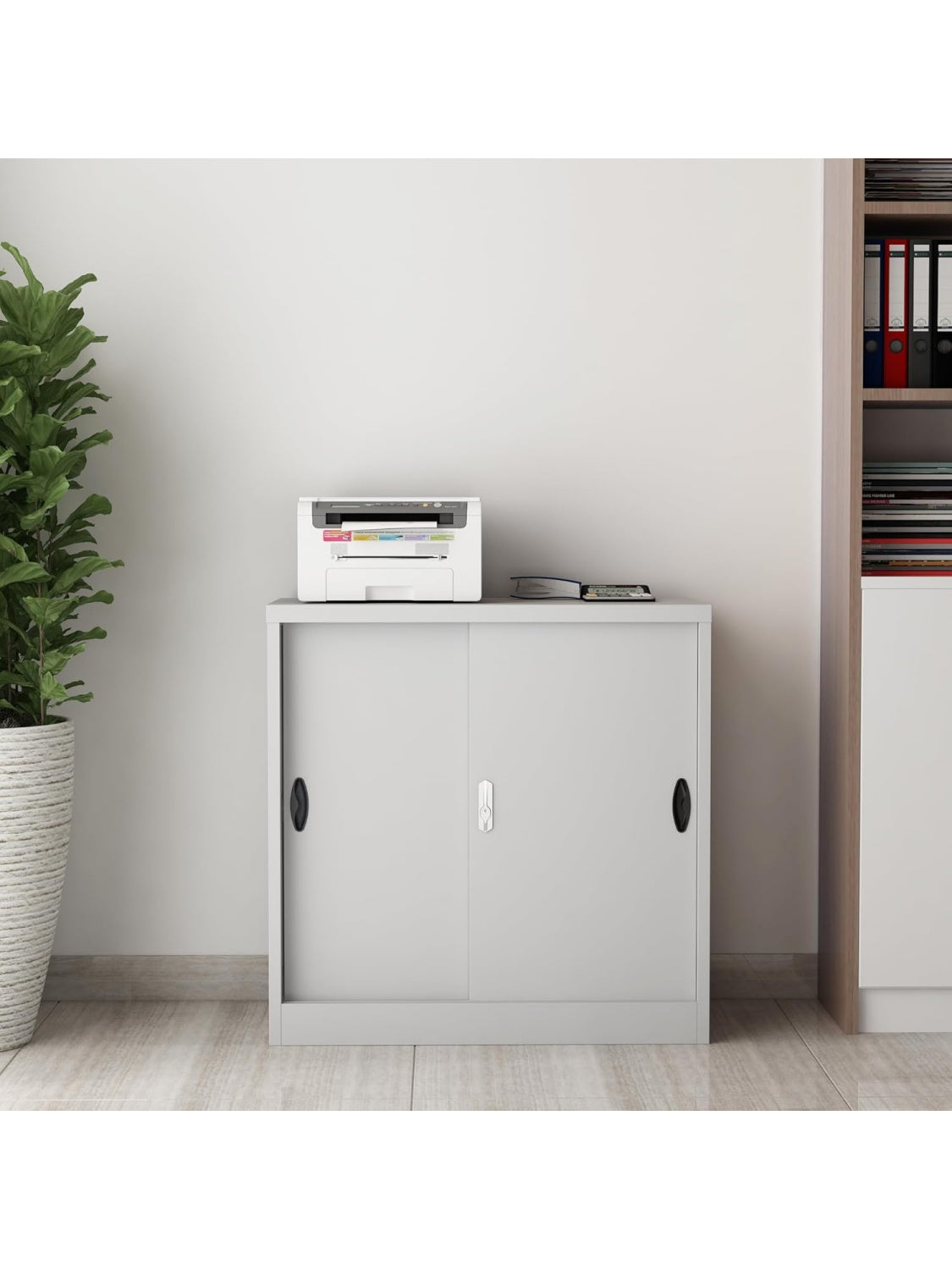 Armario Archivador Metalico con Estante Ajustable y Cerradura para Oficina