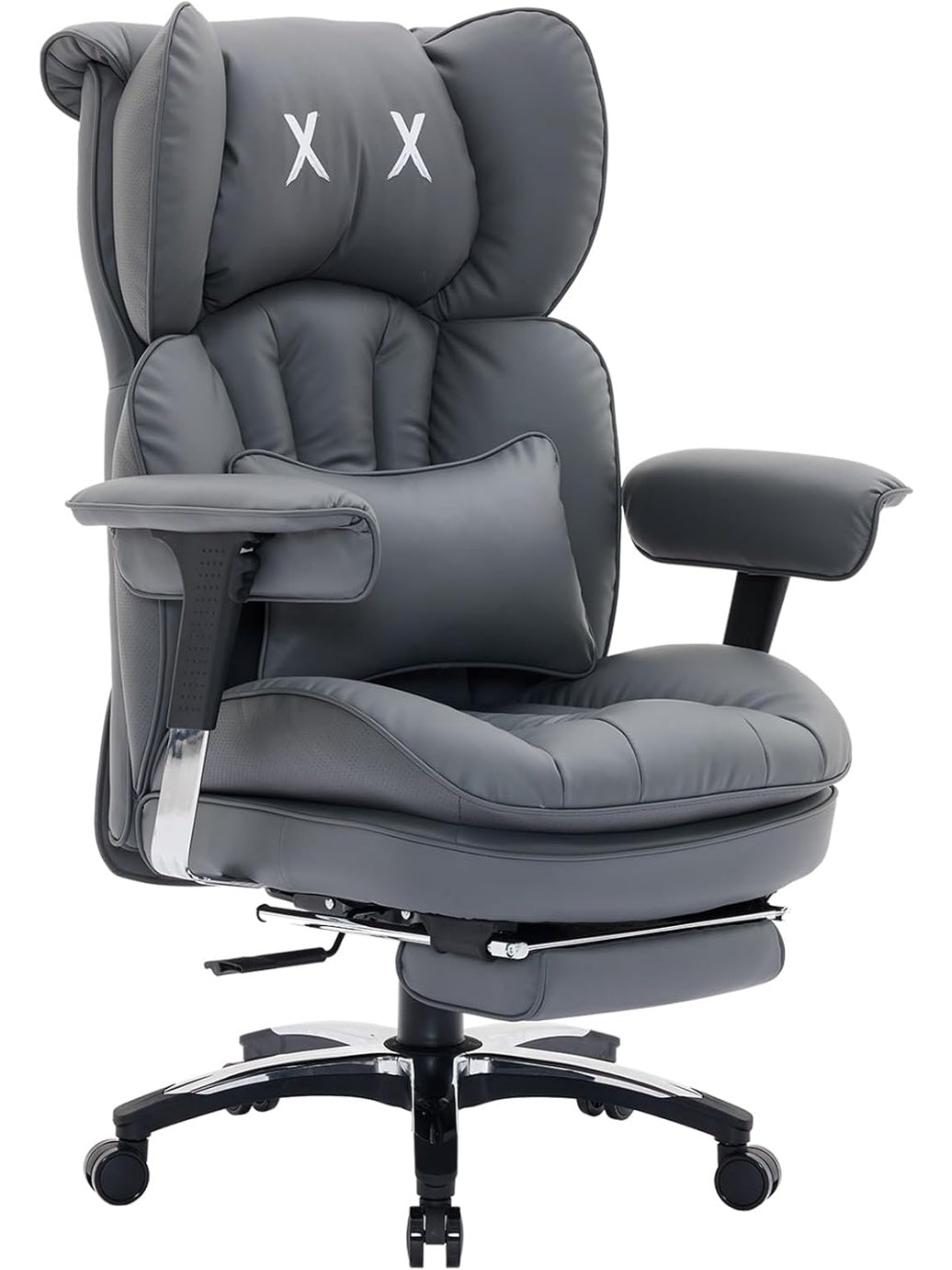 Silla Ejecutiva Grande con Reposapies, Soporte Lumbar y Respaldo Alto Ergonomico